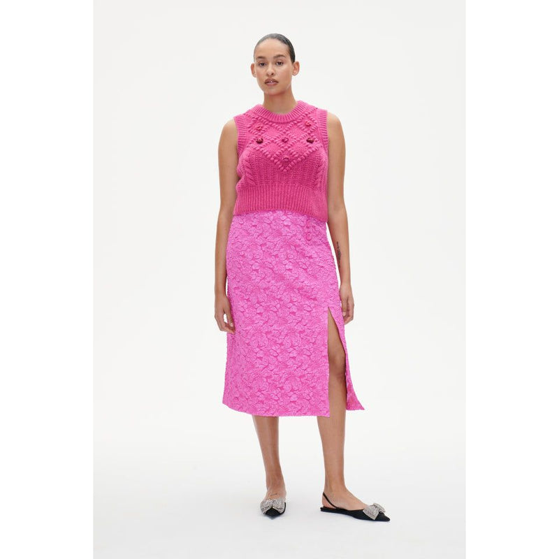 SAYONA Jacquard Midi Skirt Rose Violet Pink