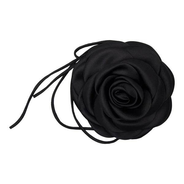 Giant Satin Rose String Black