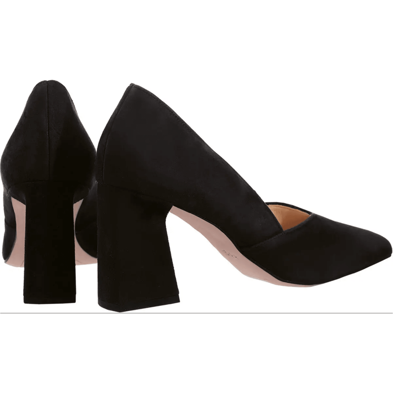 Vienna New Pointed High Heel Suede Court Shoes Black