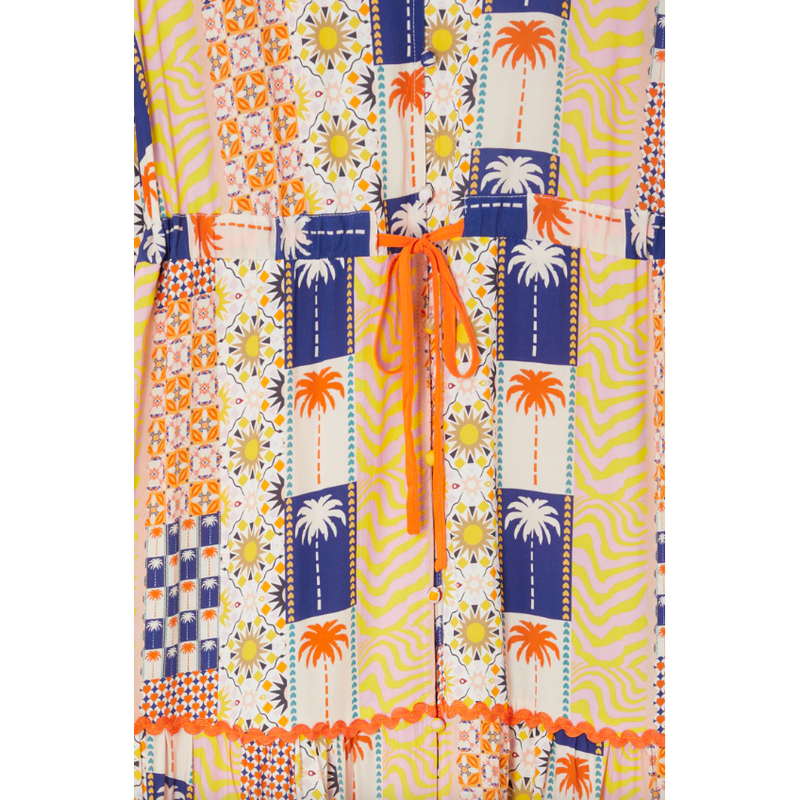 Palm Stripe Ellis Dress Multicolour
