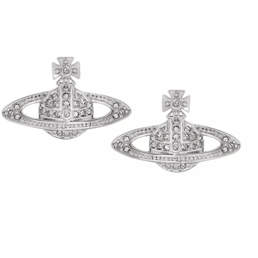 Mini Bas Relief Earrings Platinum Crystal