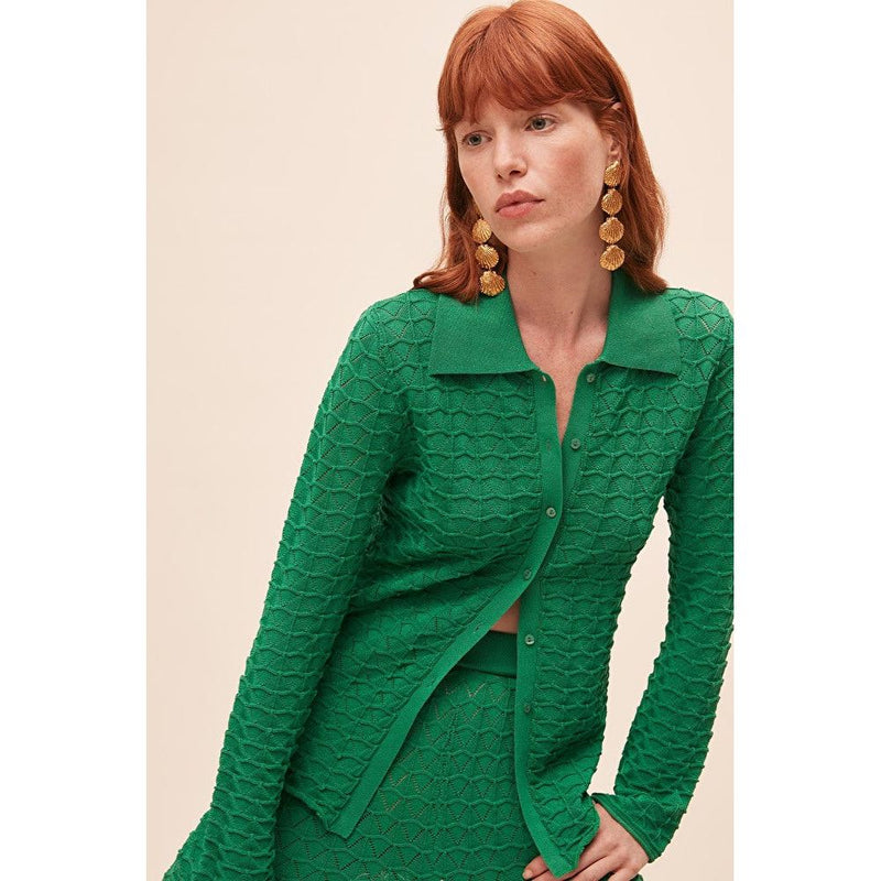 Garel Knitted Cardigan Jacket Green