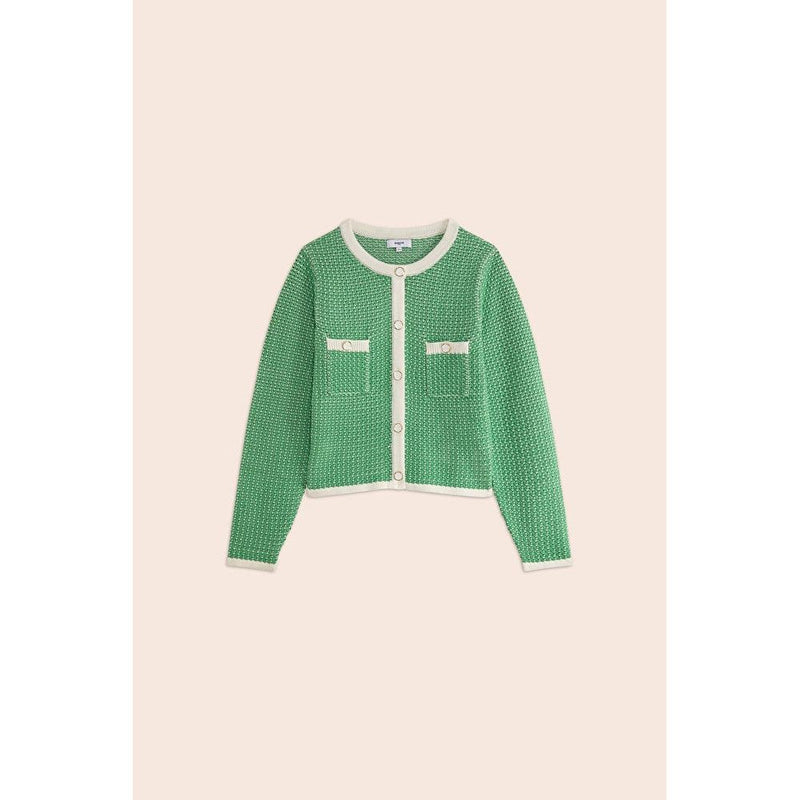 Gemary Knitted Cardigan Jacket Green
