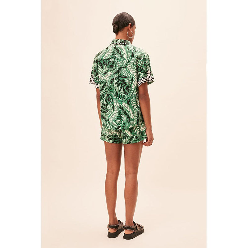 Laban Tropical Green print Blouse/Shirt