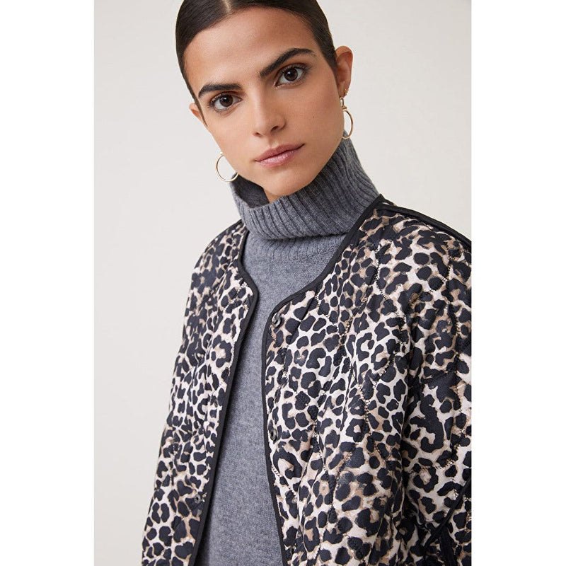 EVAN Quilted Reversible Jacket Leopard/Black