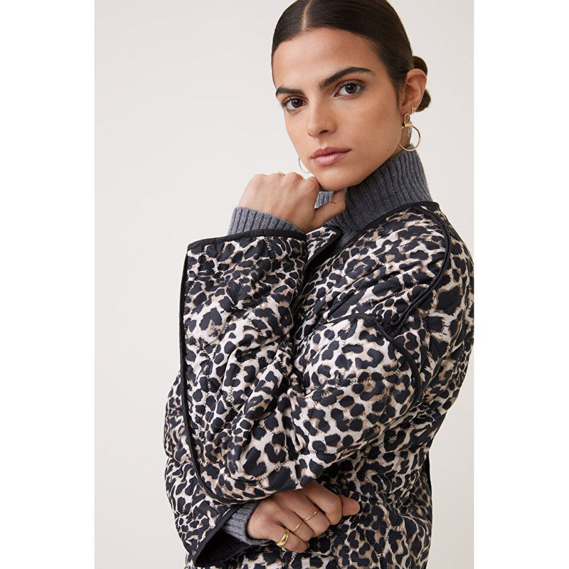 EVAN Quilted Reversible Jacket Leopard/Black