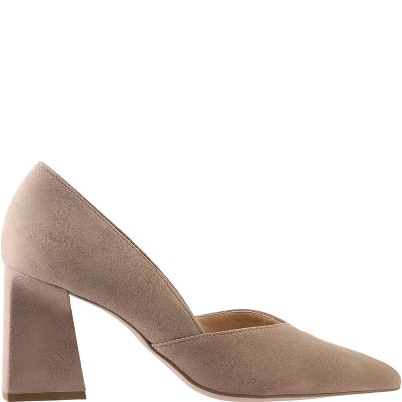 VIENNA New 24 Pointed High Heel Suede Court Shoes Taupe