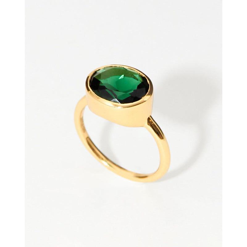 Oval Chunky Ring Emerald