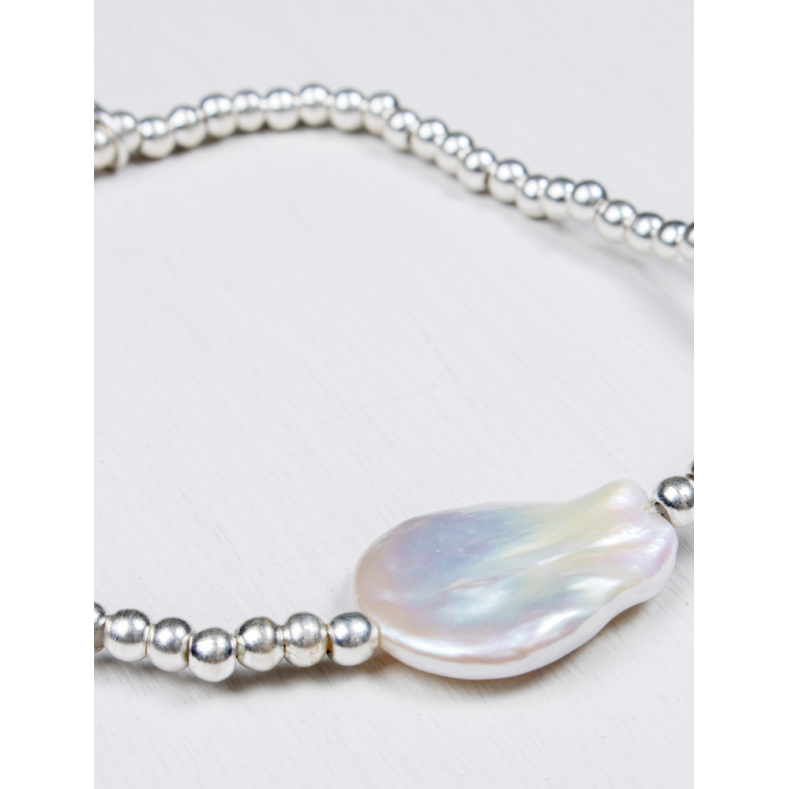 Ocean Baroque Pearl Bracelet Silver Pearl