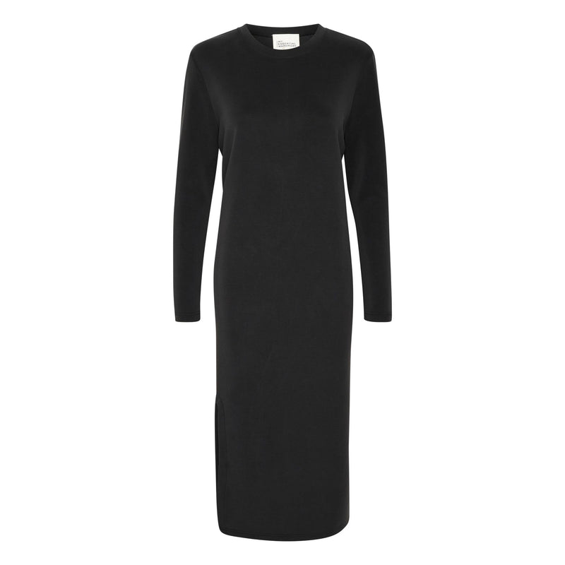 Elle Long Sleeve Jersey Midi Dress Black