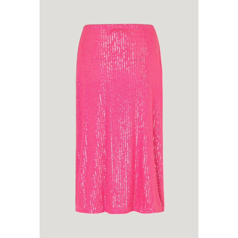 JOLETTE Sequin Midi Skirt Bright Pink