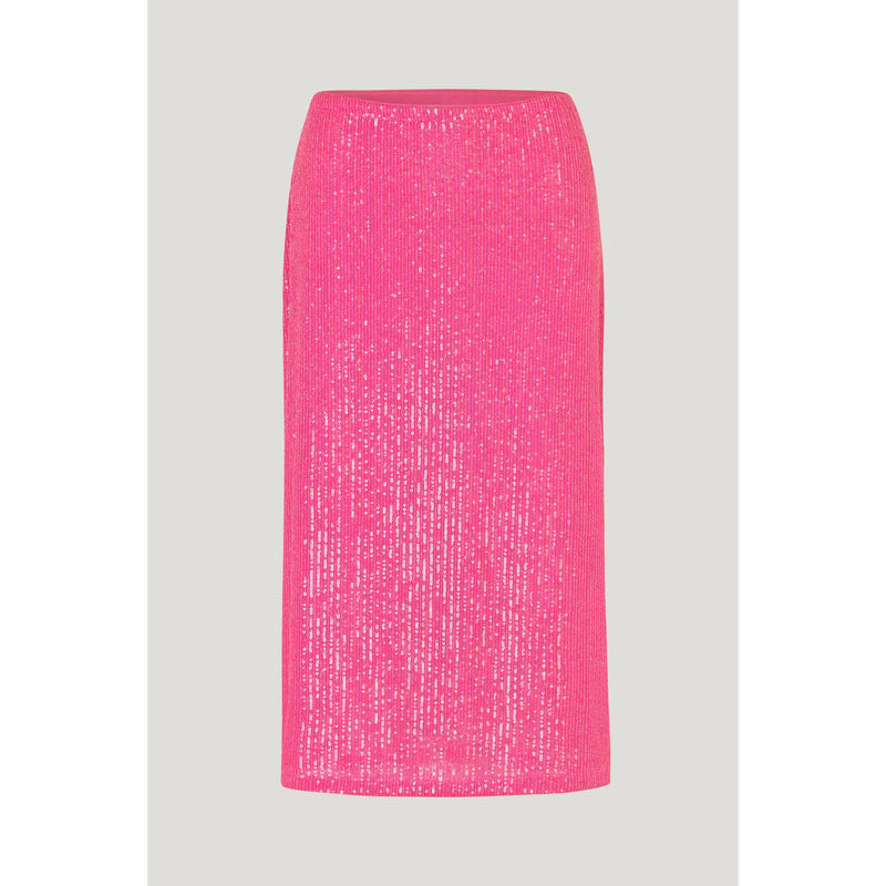 JOLETTE Sequin Midi Skirt Bright Pink