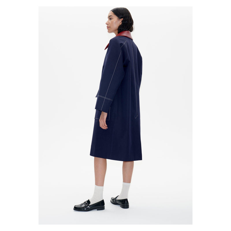 Denela Coat Dark Blue - AgathaBoutiqueLtd