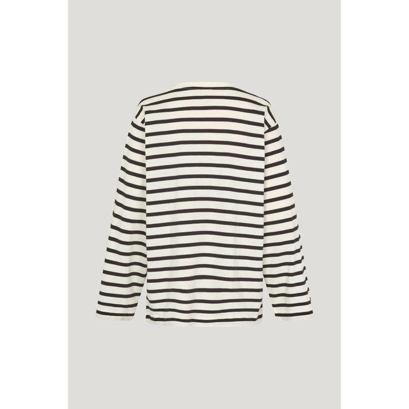 Jeevana Stipe Top Black/White - AgathaBoutiqueLtd