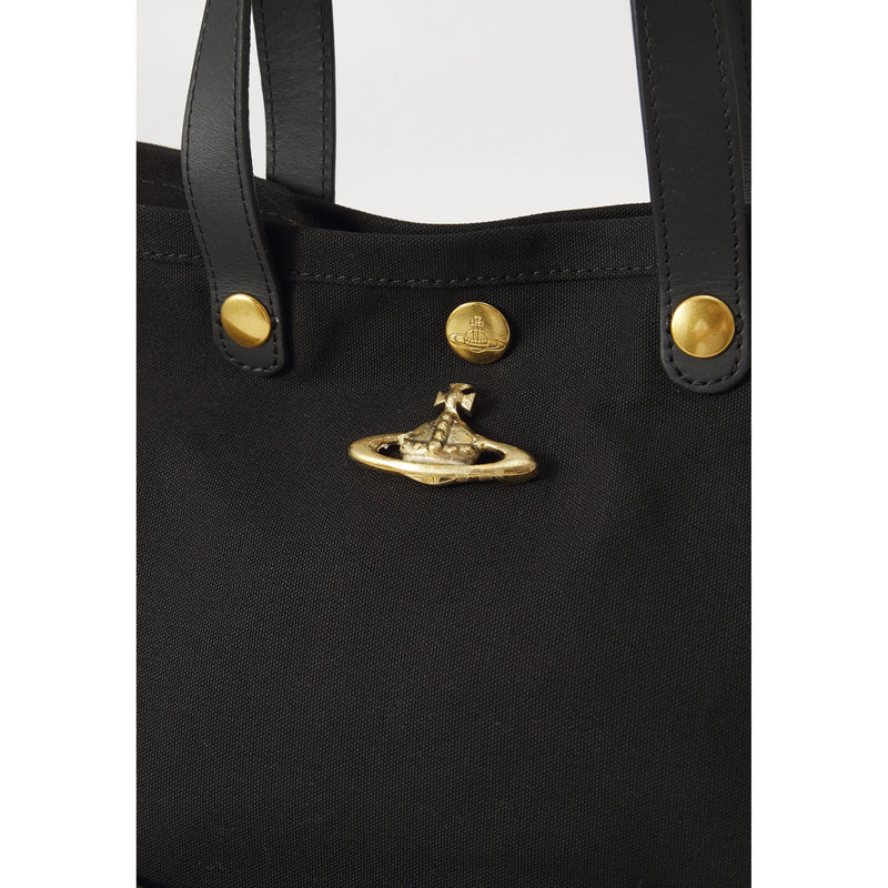 Utility Cotton Canvas Small Shopper Black