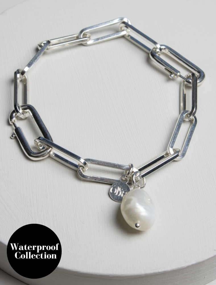 Belinda Waterproof Chunky Paperlink Bracelet Silver