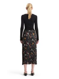 Pleated Printed Crinkle Skirt