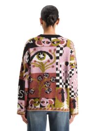 Jacquard Printed Oversized Knit Jumper