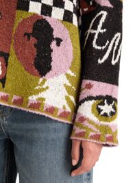 Jacquard Printed Oversized Knit Jumper