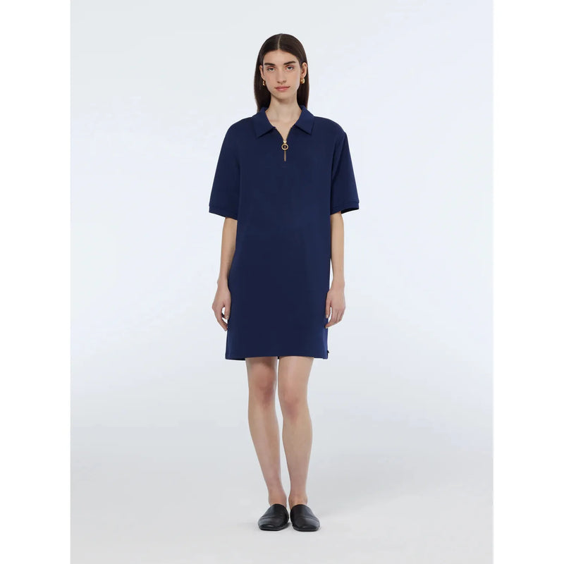 Modal Polo Dress Navy