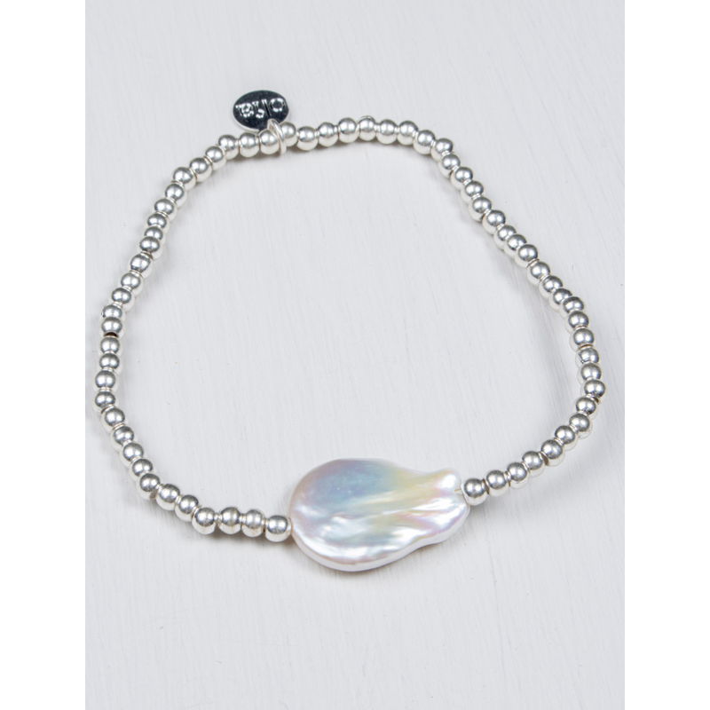 Ocean Baroque Pearl Bracelet Silver Pearl