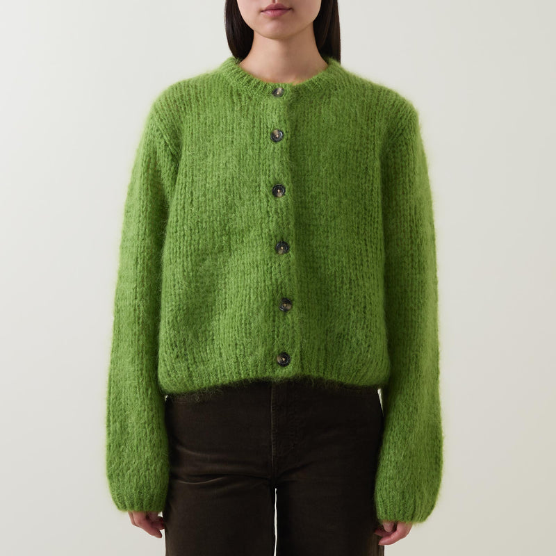 JetraIW Mohair Wool Cardigan Green