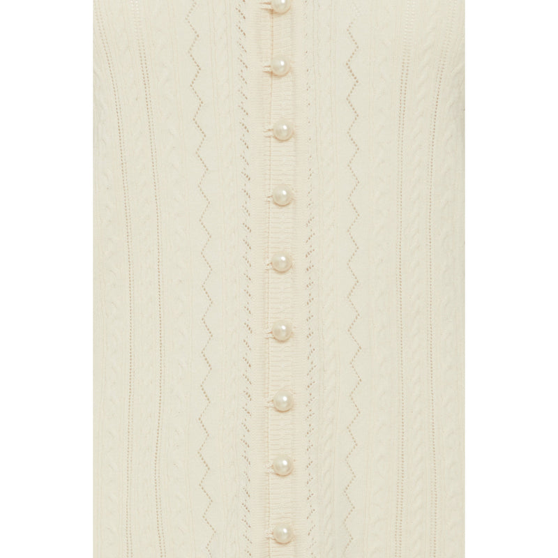 IRFANTINO Ecovero Pearl Detail Knitted Cardigan Birch