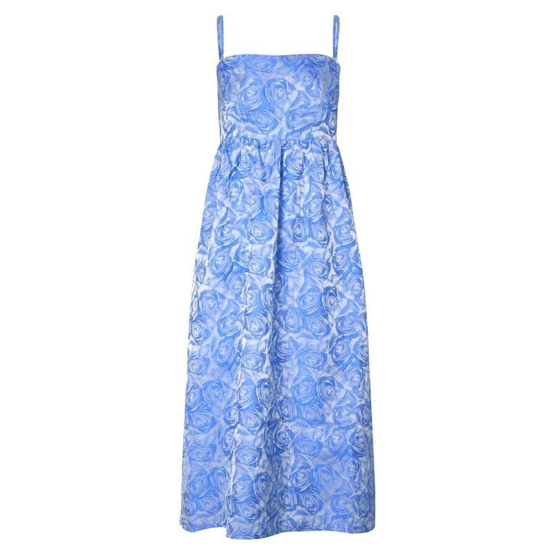ALVINA Rose Jacquard Dress Blue