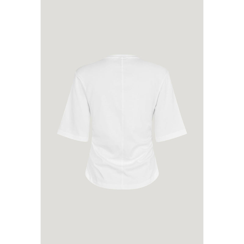 JUMA Logo Split Ruched T-Shirt White - AgathaBoutiqueLtd