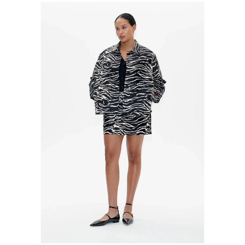 Bessie Boxy Shirt Jacket Zebra Print