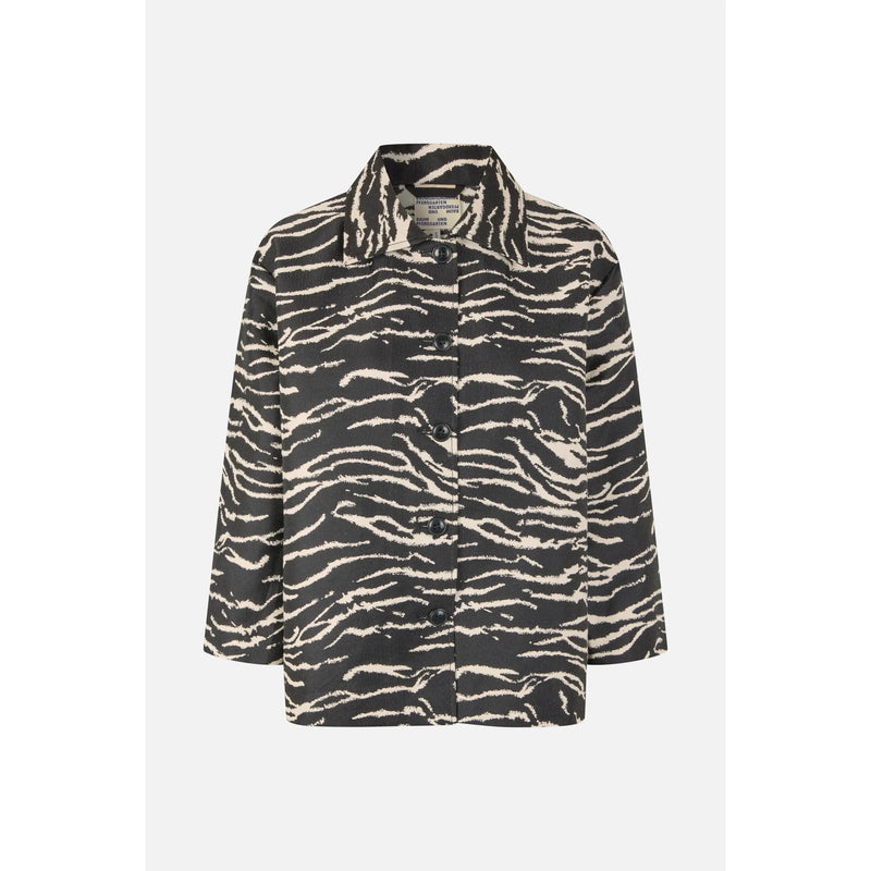 Bessie Boxy Shirt Jacket Zebra Print