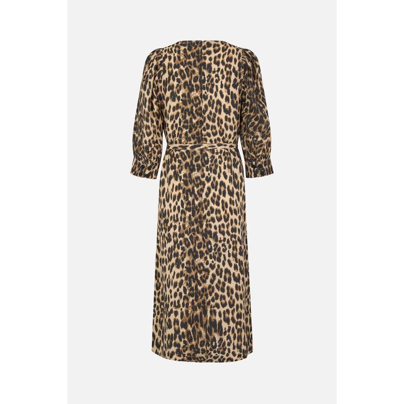 Alya Brown Baum Leopard Midi Dress