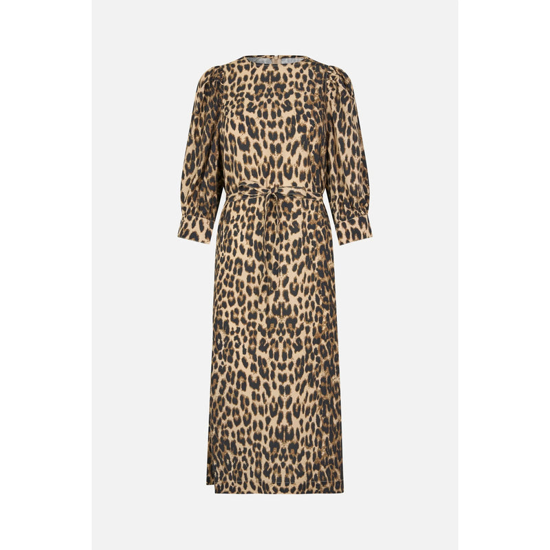 Alya Brown Baum Leopard Midi Dress