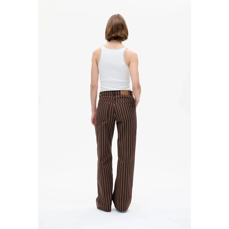 NOLIA Pinstripe Relaxed Fit Jeans Brown/Cream