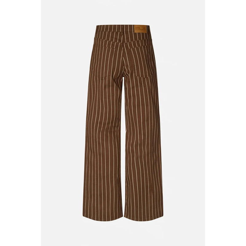 NOLIA Pinstripe Relaxed Fit Jeans Brown/Cream