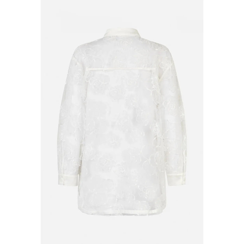 ANNICA Sheer Floral Lace Blouse White