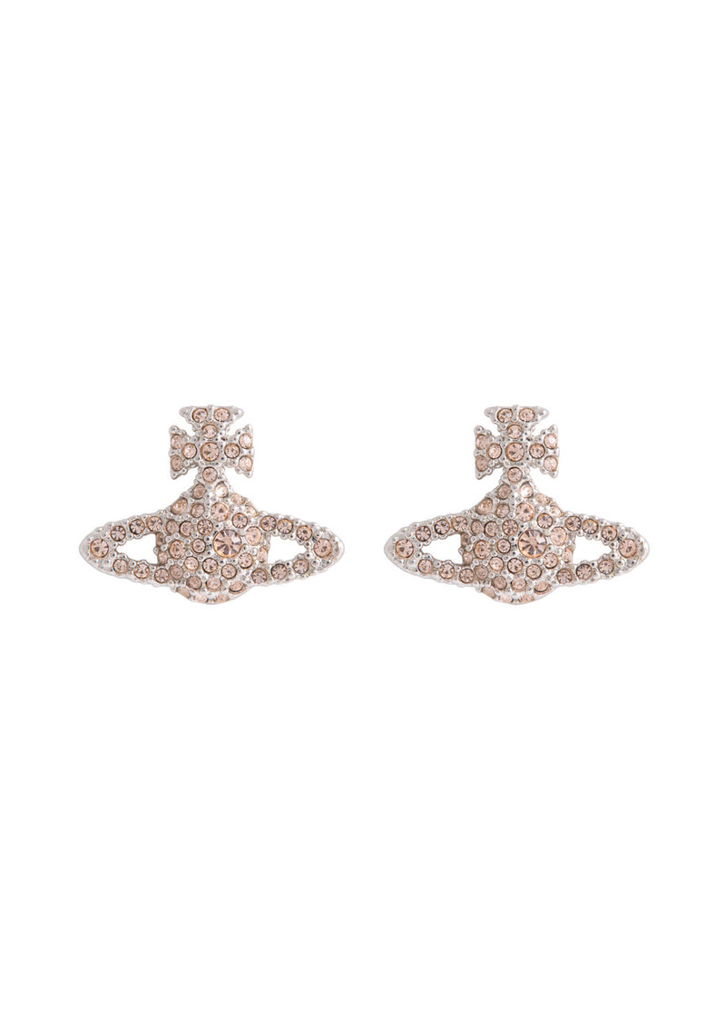 Grace Bas Relief Stud Earrings Platinum/Peach