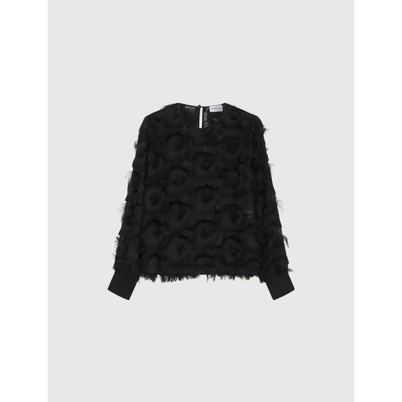 DEMIEN1 Textured Blouse Black