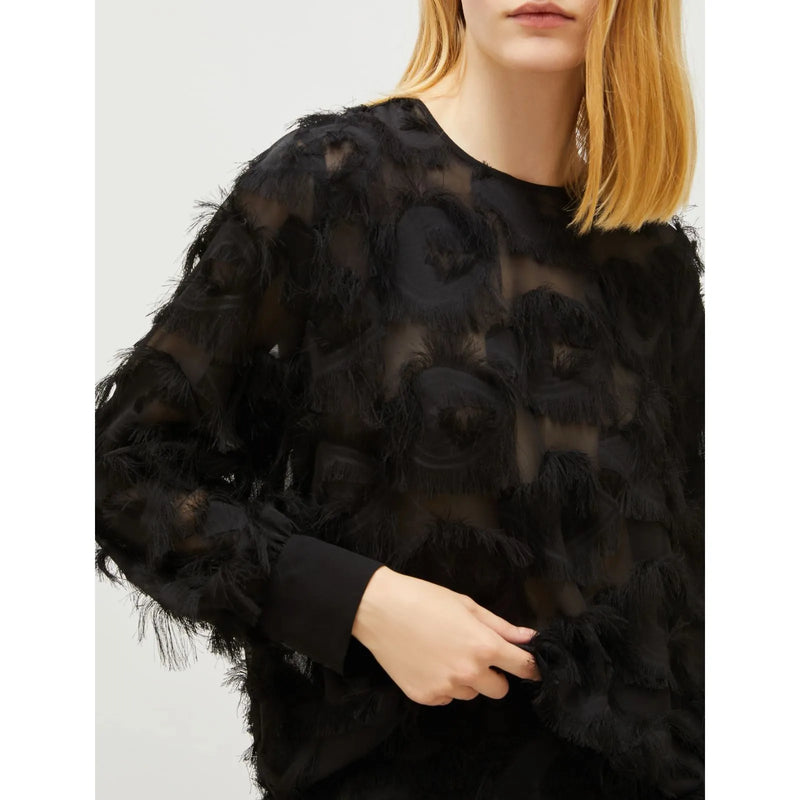 DEMIEN1 Textured Blouse Black