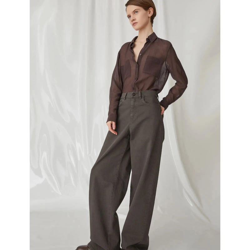 GLADIS Cotton Long Trousers Brown