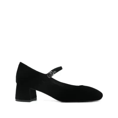 Velvet Heeled Pump Black
