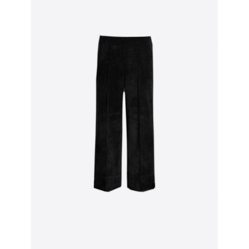 Bettina Pana Confort Jumbo Cord Cropped Trousers Black