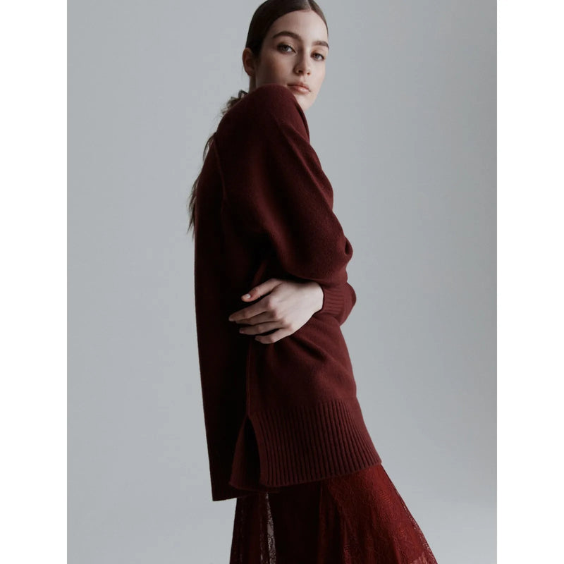 Eccelso Wool Knitted Sweater Bordeaux