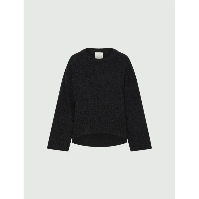 Amelia Wool Knitted Sweater Dark Grey