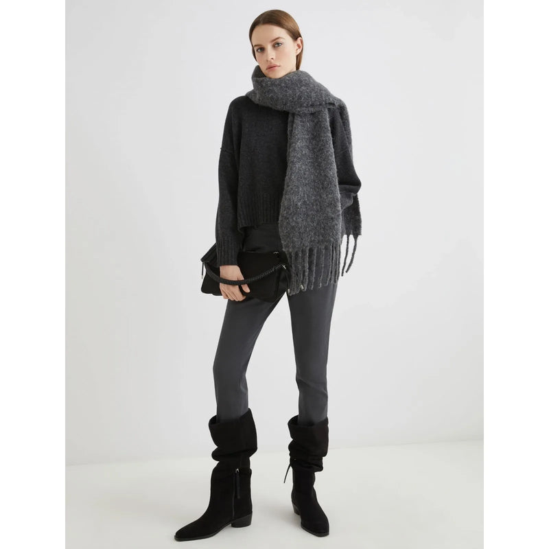 Amelia Wool Knitted Sweater Dark Grey