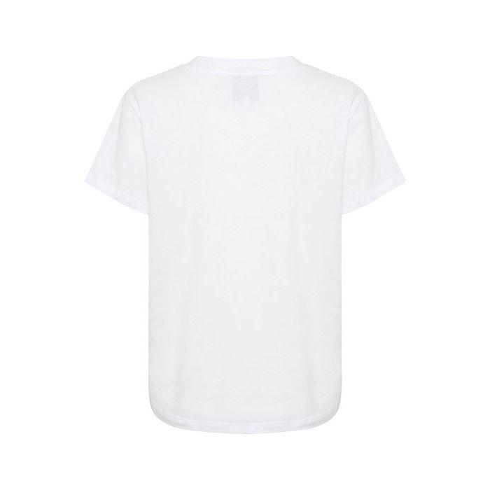 Hanne V-Neck Tee White - AgathaBoutiqueLtd