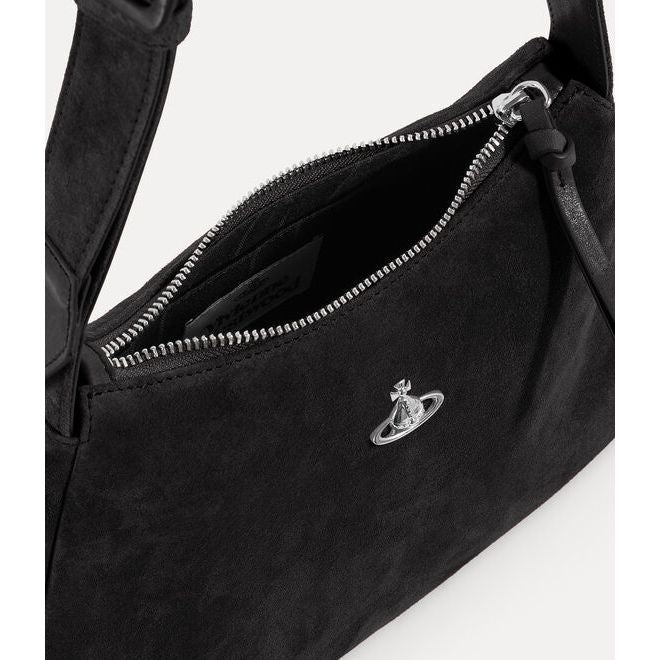 Kate Suede Shoulder Bag Black