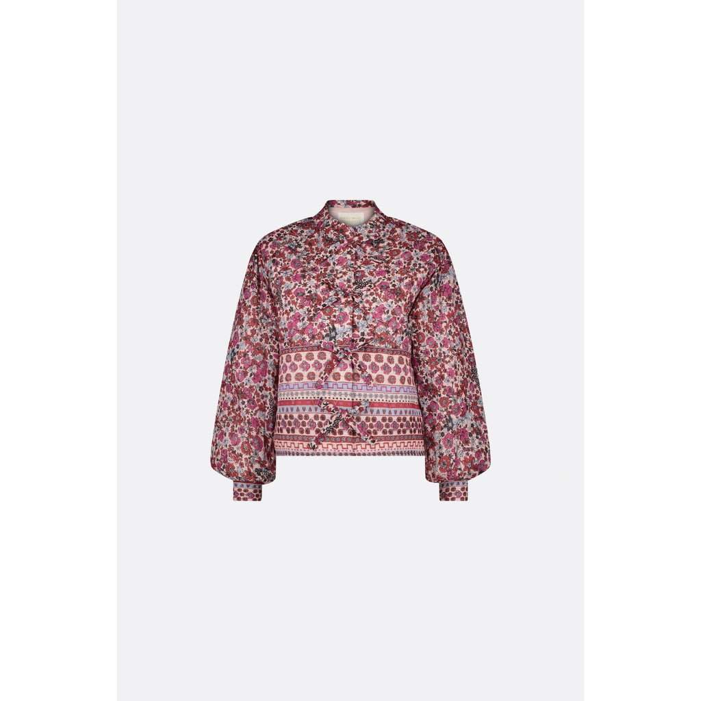 Patty Quilted Printed Jacket Cerise Red - AgathaBoutiqueLtd