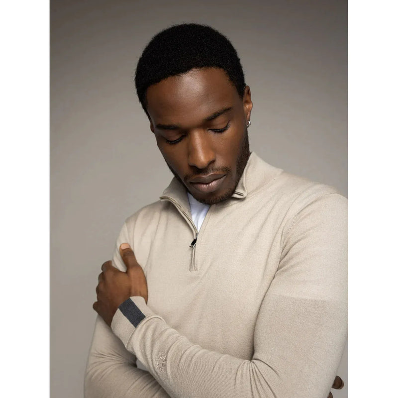 Mos Mosh Adam Zip Knit Stone