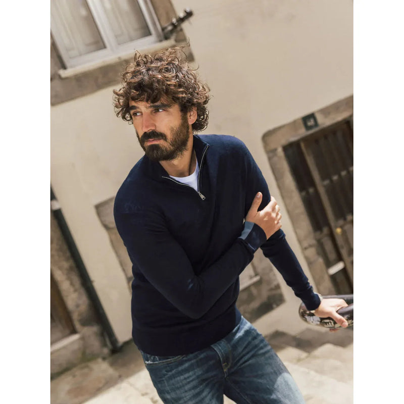 Mos Mosh Adam Zip Knit Navy
